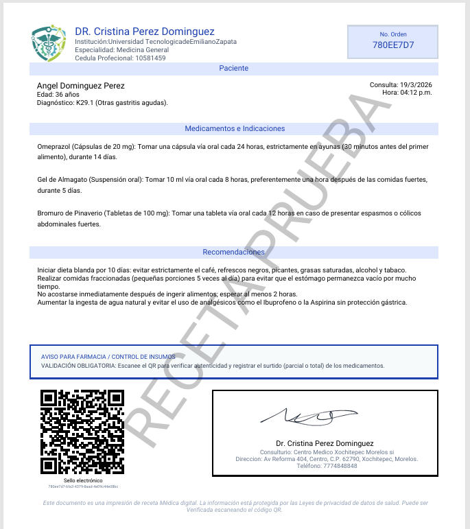 Vista vertical de SyncSalud Pro